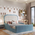 Little Saddle Kids Bed - Plush Ivory and Seafoam (Ex-Display)